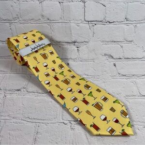 Nicole Miller Yellow Cocktail Pattern Tie